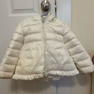 Toddler Moncler white winter coat with hood